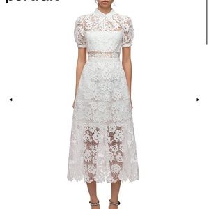 self-portrait guipure lace midi dress white US4